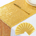 Gold Sequin Table Runner 10pc 12x108 in - Sparkle for Events