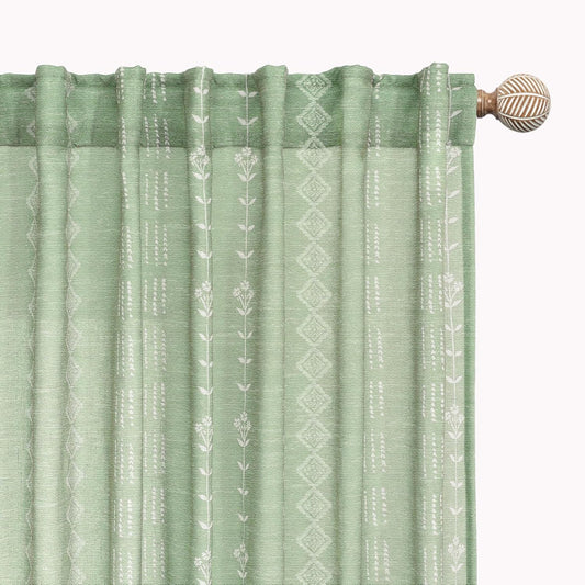 Sage Green Curtains for Bedroom - Light Weight Linen Sheer