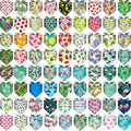 Dog Bandanas Bulk 72 Pack Buffalo Plaid Fruit Kerchiefs - Summer Set