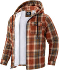 G Gradual Men's Flannel Jacket with Sherpa Lined Hood - Warm Zip Up
