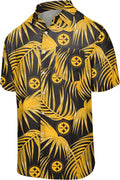 Mens NFL Team Logo Floral Aloha Button Up Shirt - Soft, Team Colors