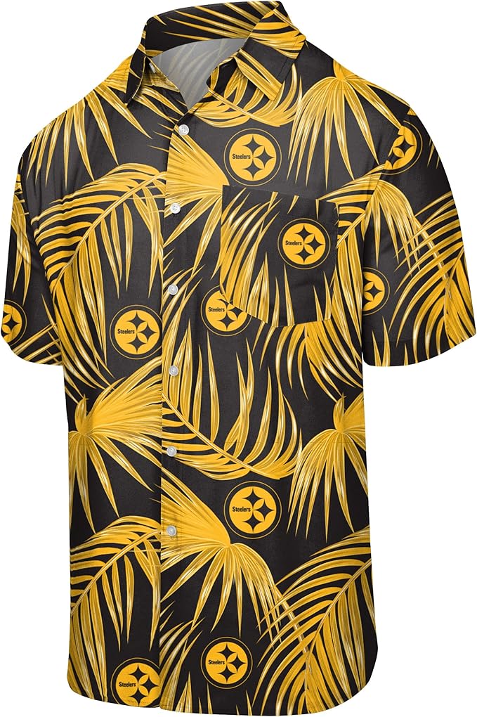 Foco Men's NFL Floral Tropical Button-Up Shirt for Game Day Fun