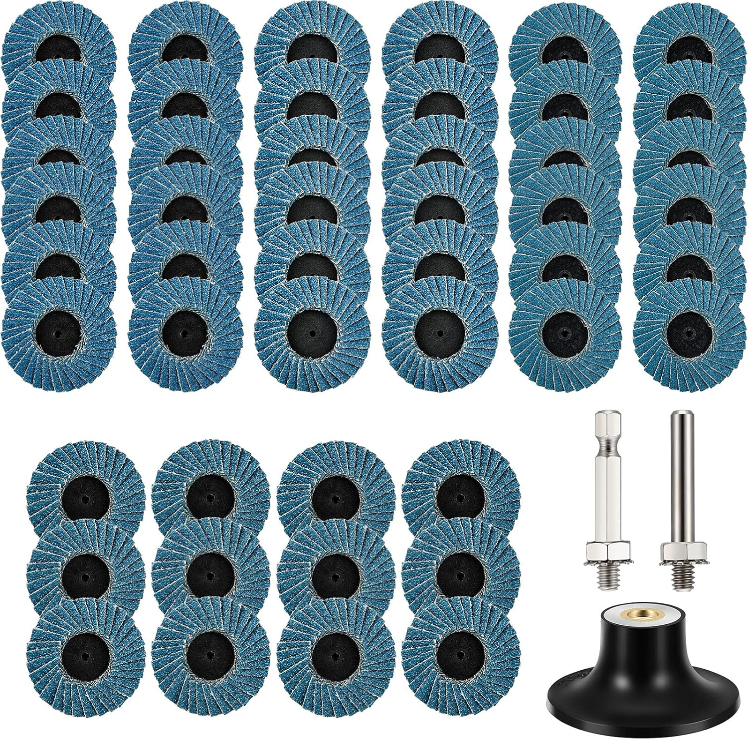 Hotop 48Pcs Flap Disc Set + Holder - Fast Grinding