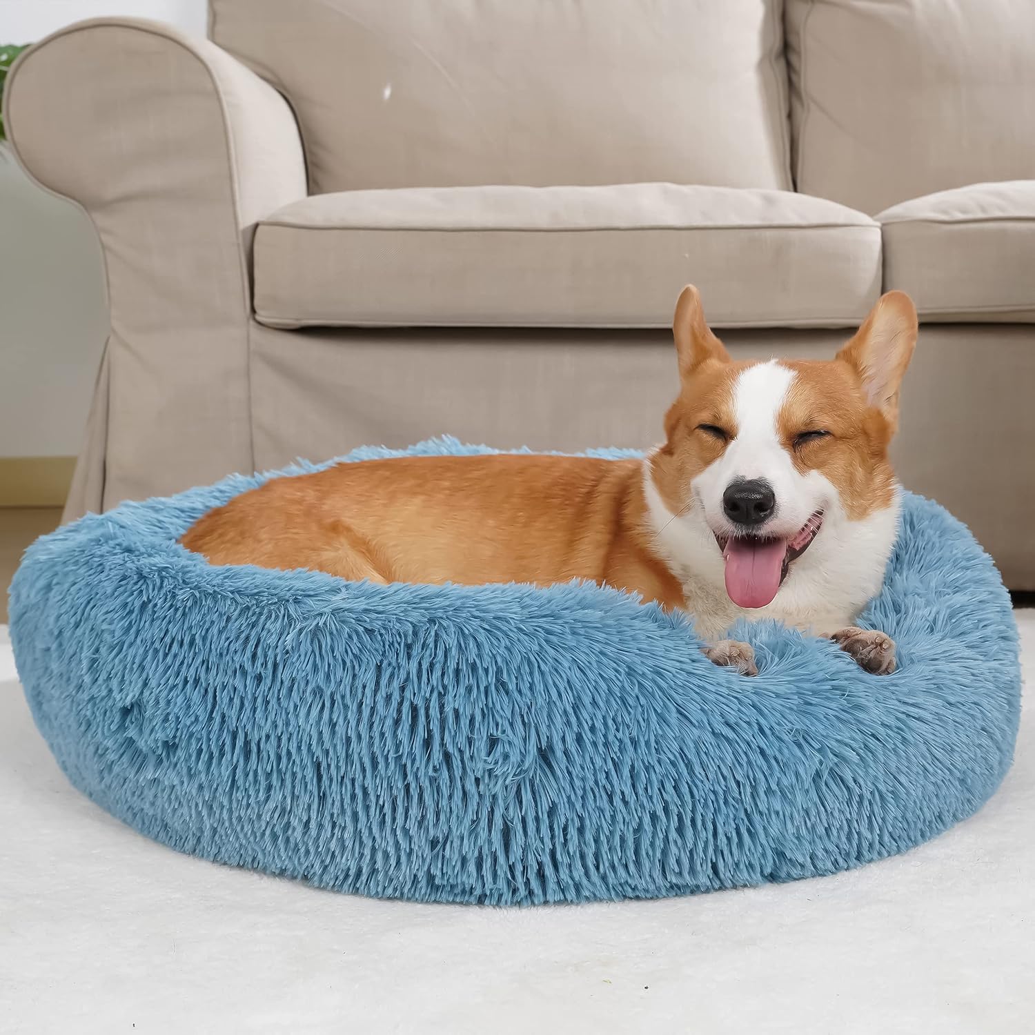 Dog Beds for Medium Dogs Washable Calming Fluffy Soft Bed