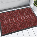 Red Welcome Mat 36x24 - All-Season Waterproof Outdoor Doormat