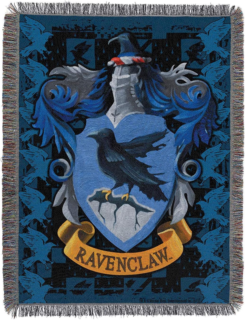 Ravenclaw Crest Woven Tapestry Throw Blanket for Home Decor
