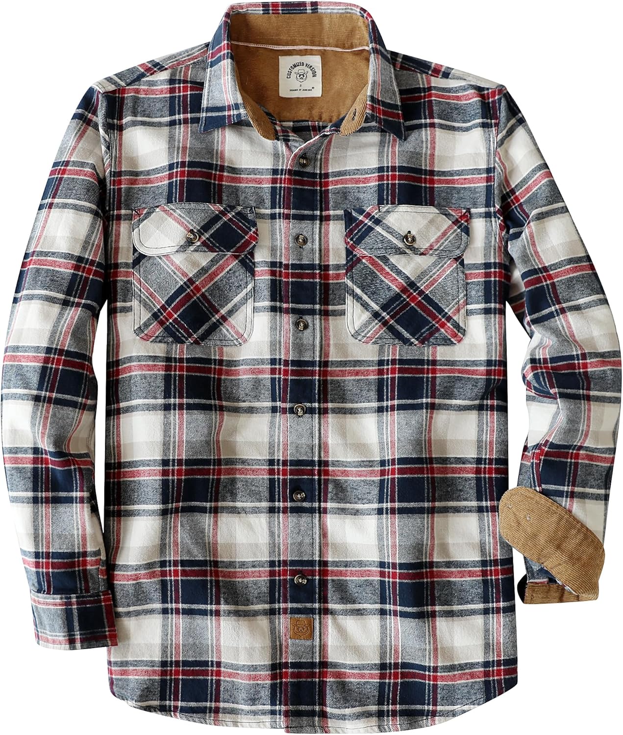 Dubinik Mens Flannel Shirt Long Sleeve Soft Brushed Cotton