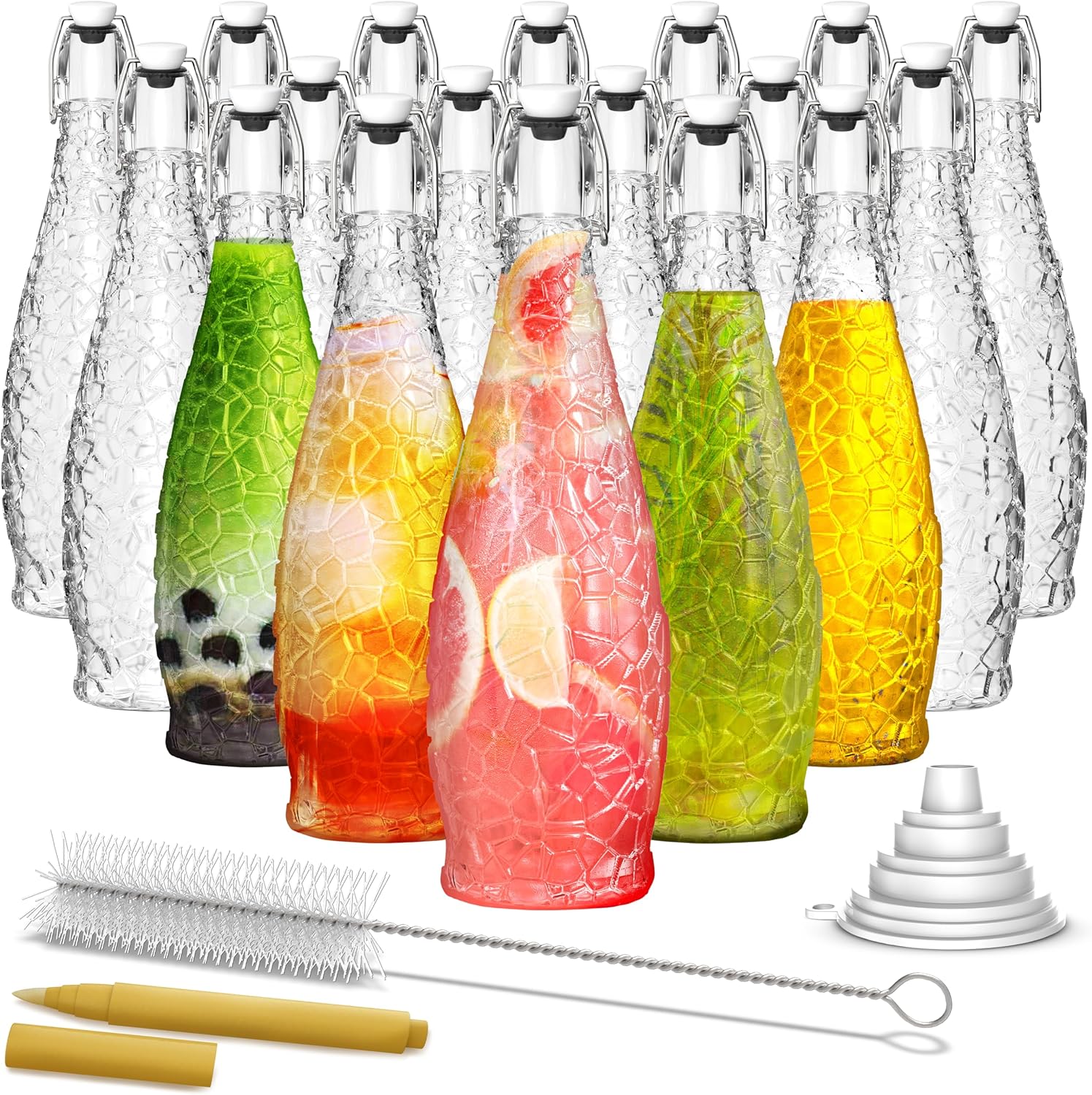 Nevlers 33 Oz Textured Swing Top Glass Bottles for Brewing