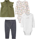 Simple Joys by Carters Baby Girls 4-Piece Short-Sleeve Playwear Set