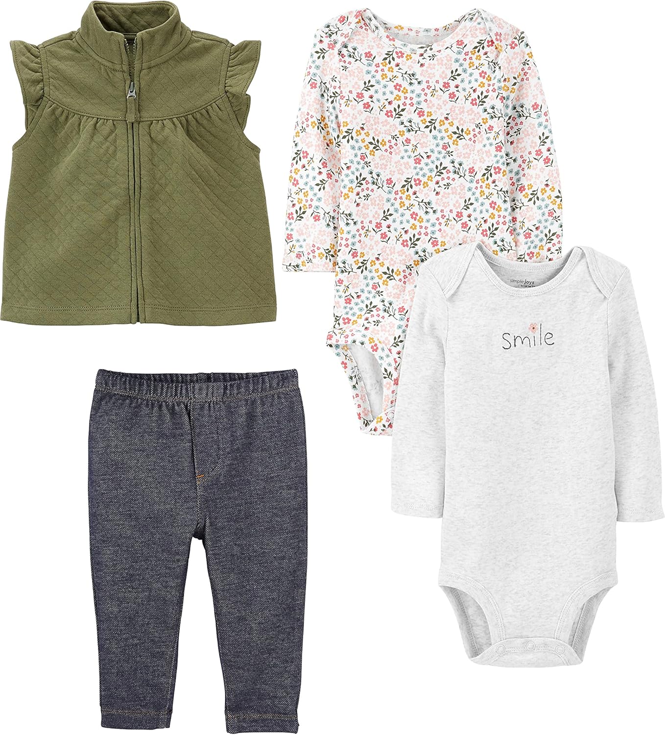 Cute & Comfy: Baby Girls' 4-Piece Playwear Set