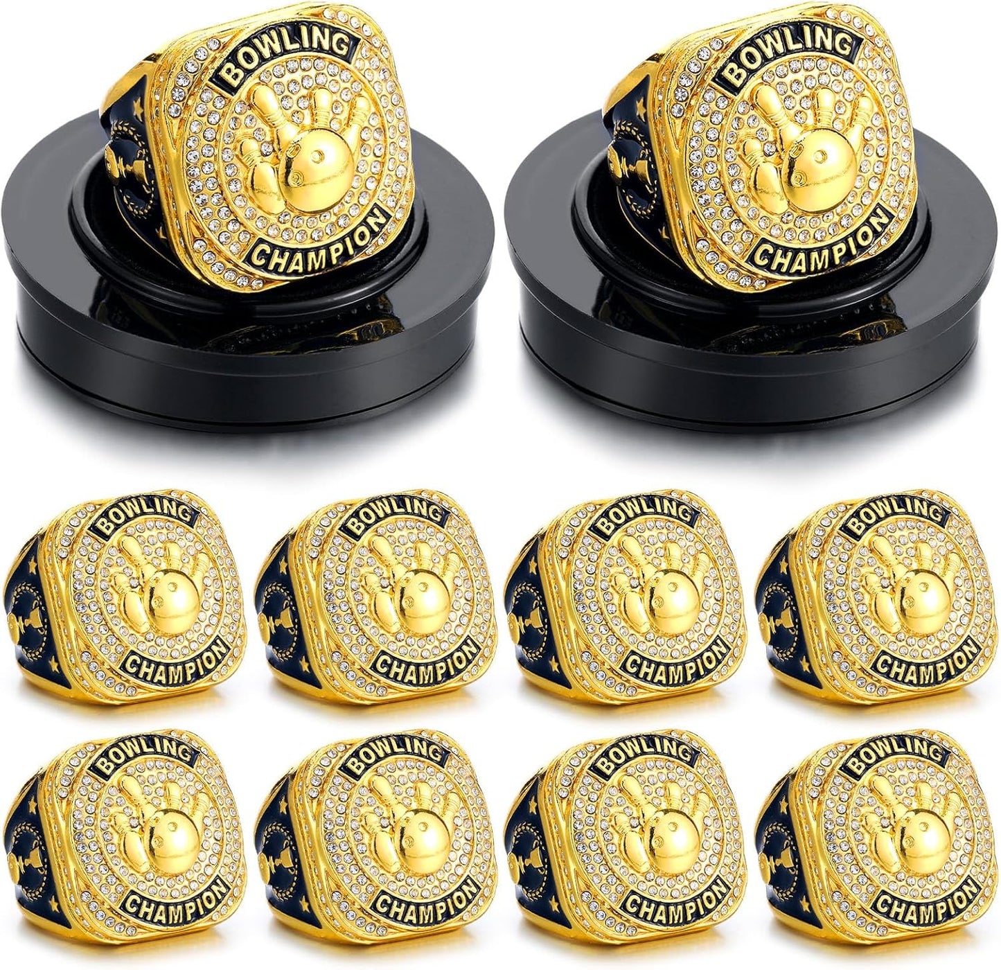 10pcs Softball Soccer Baseball MVP Trophy Rings for Champions