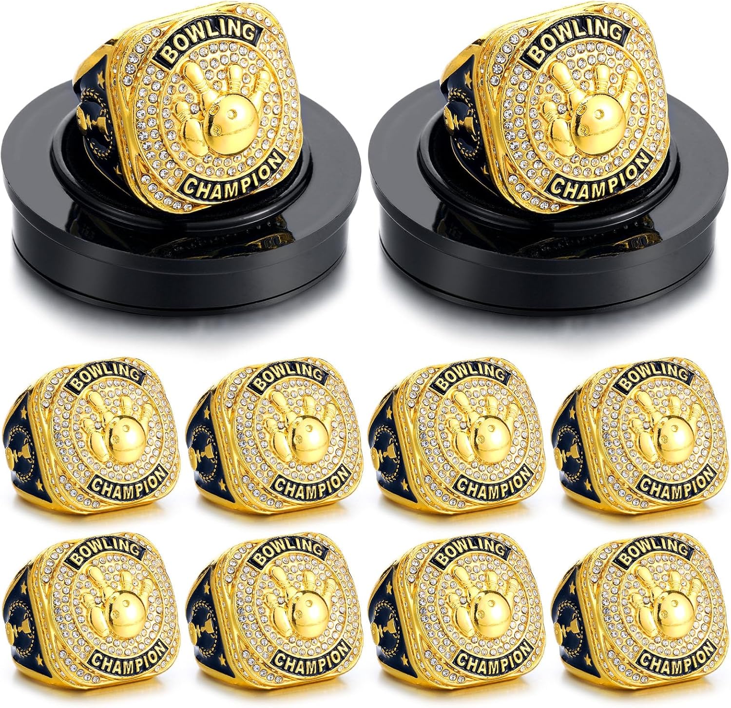 10pcs Softball Soccer Baseball MVP Trophy Rings for Champions