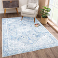 Bloom Rugs Washable Non-Slip 9 ft x 12 ft Rug - Blue/Gray Traditional
