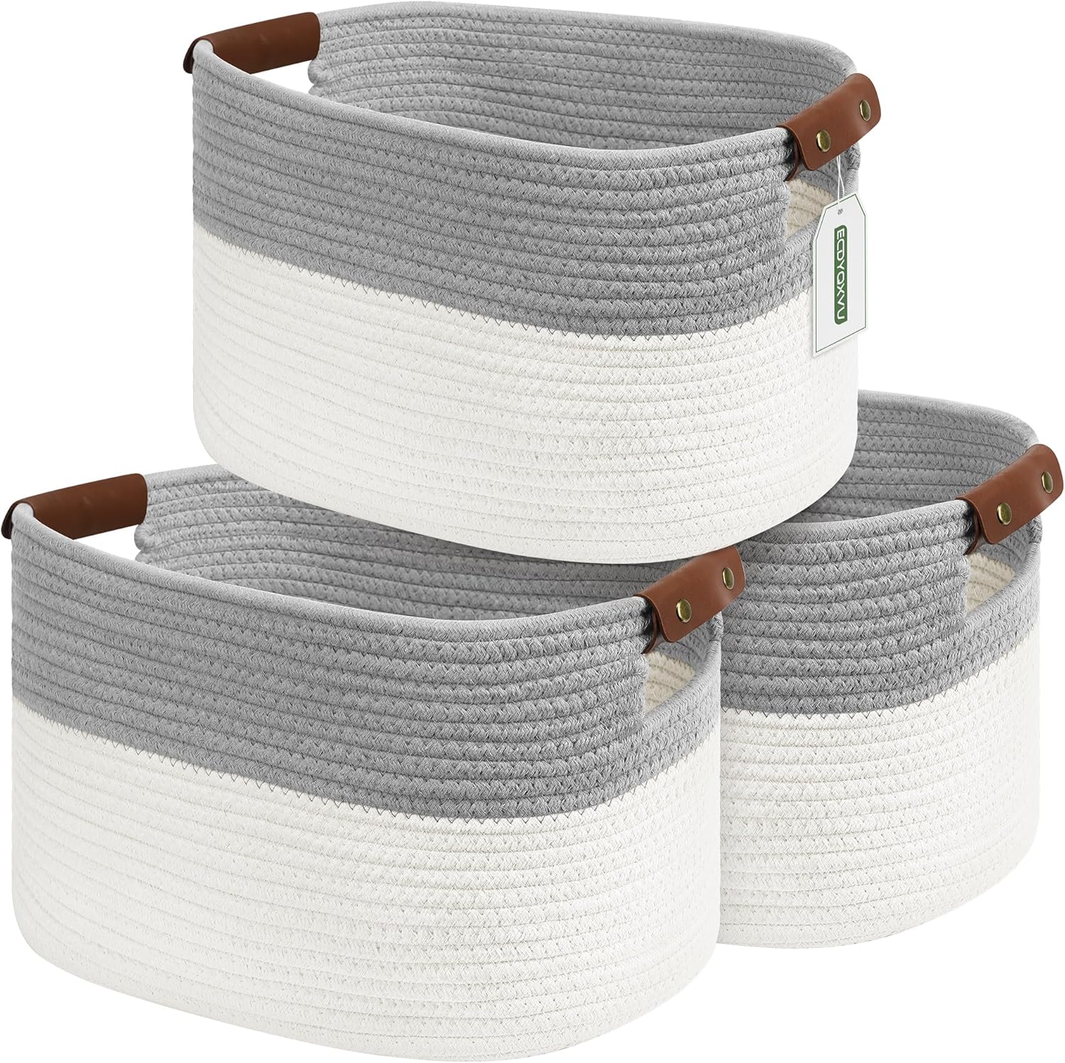 Cotton Rope Storage Baskets for Laundry and Home Organization
