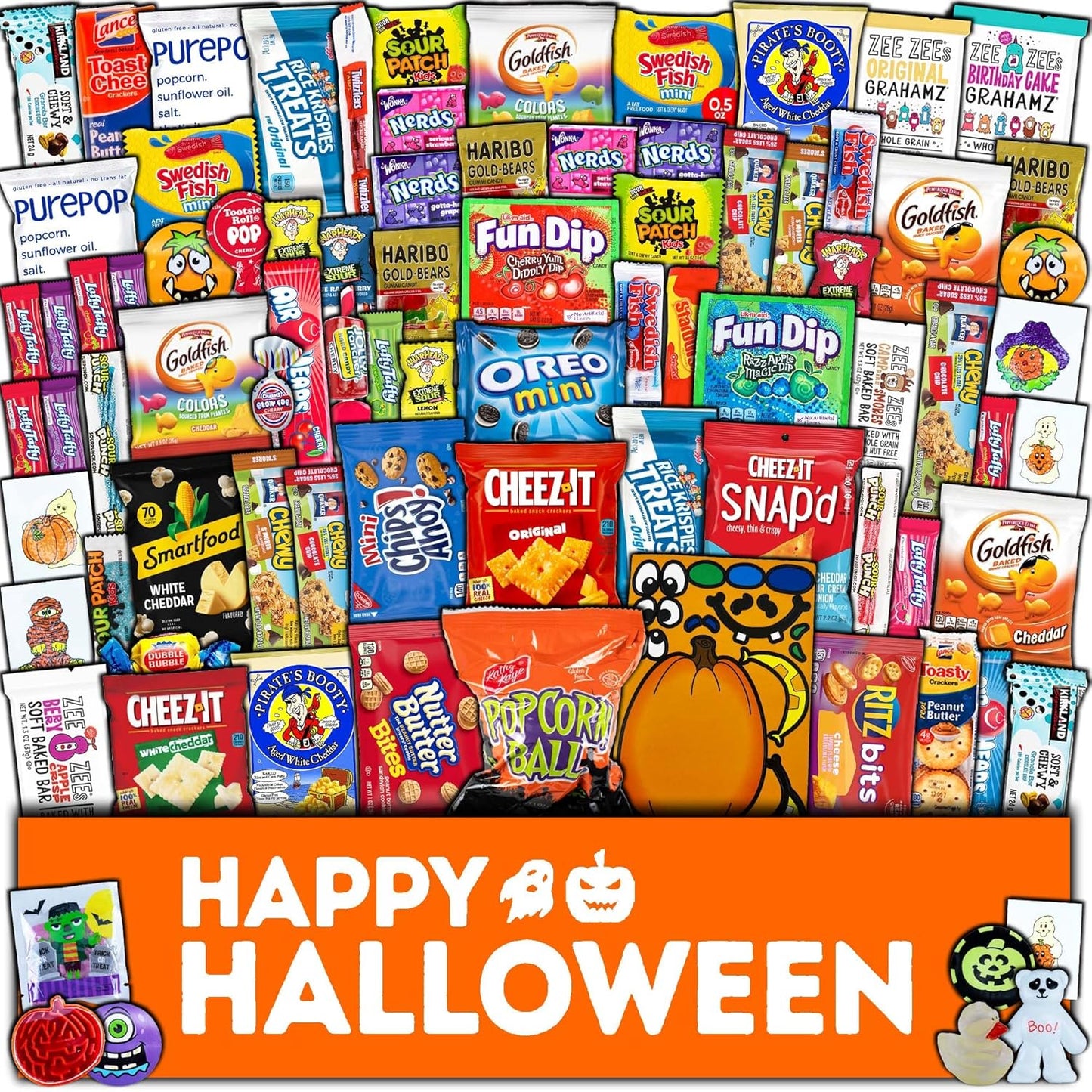 Halloween Candy Care Package Gift for Kids and Adults 80ct