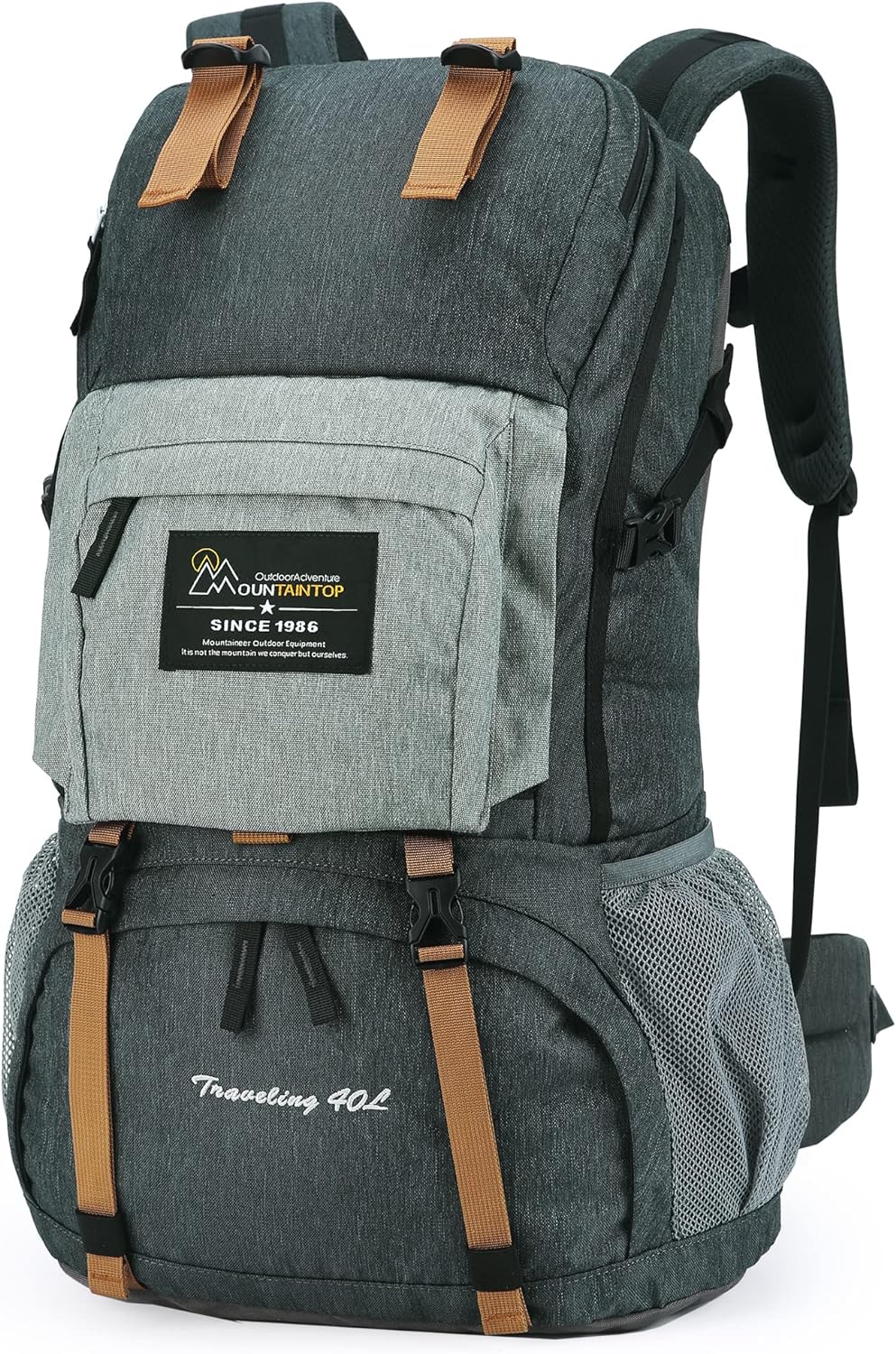 Ultra-Light 40L MOUNTAINTOP Backpack - Rain Cover Included!