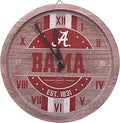 FOCO NCAA Wooden Barrel Wall Clock - Hand Painted Team Logo