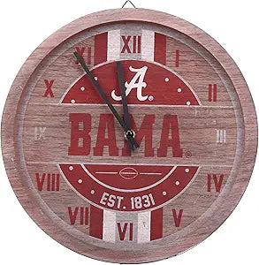 FOCO NCAA Wooden Barrel Wall Clock for Sports Enthusiasts