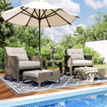 Pamapic 5-Piece Wicker Patio Furniture Conversation Set - Space Saving