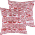 Comet and Cupid Quilted Euro Shams (26x26in) - Festive Red and White