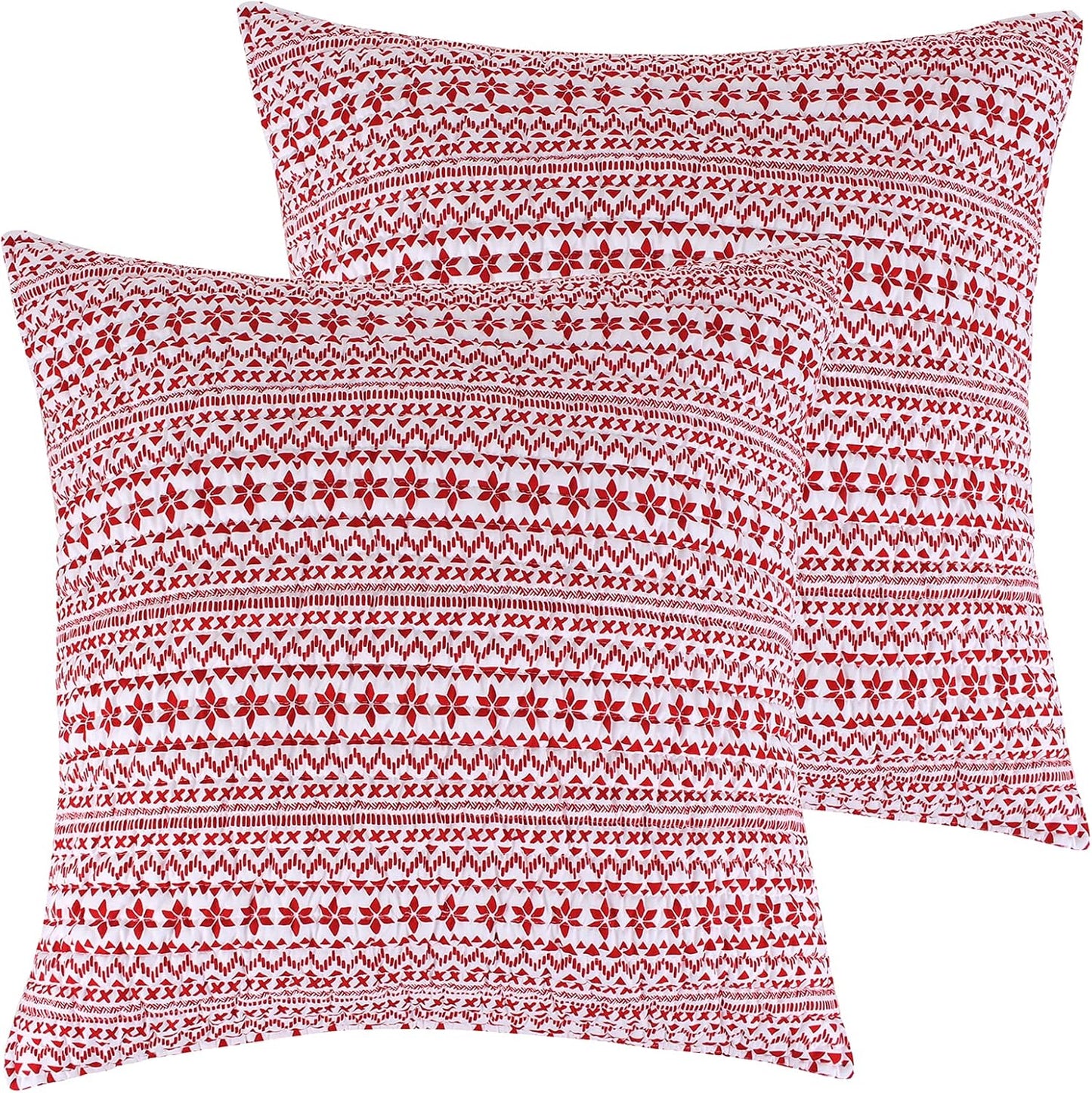 Comet and Cupid Quilted Euro Shams for Festive Bedroom Decor