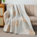 SLPR Cotton Quilted Throw Blanket, 50 in x 60 in Floral Patchwork