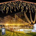 132ft Icicle Lights for Outside - 1280 LED Warm White Twinkle Lights