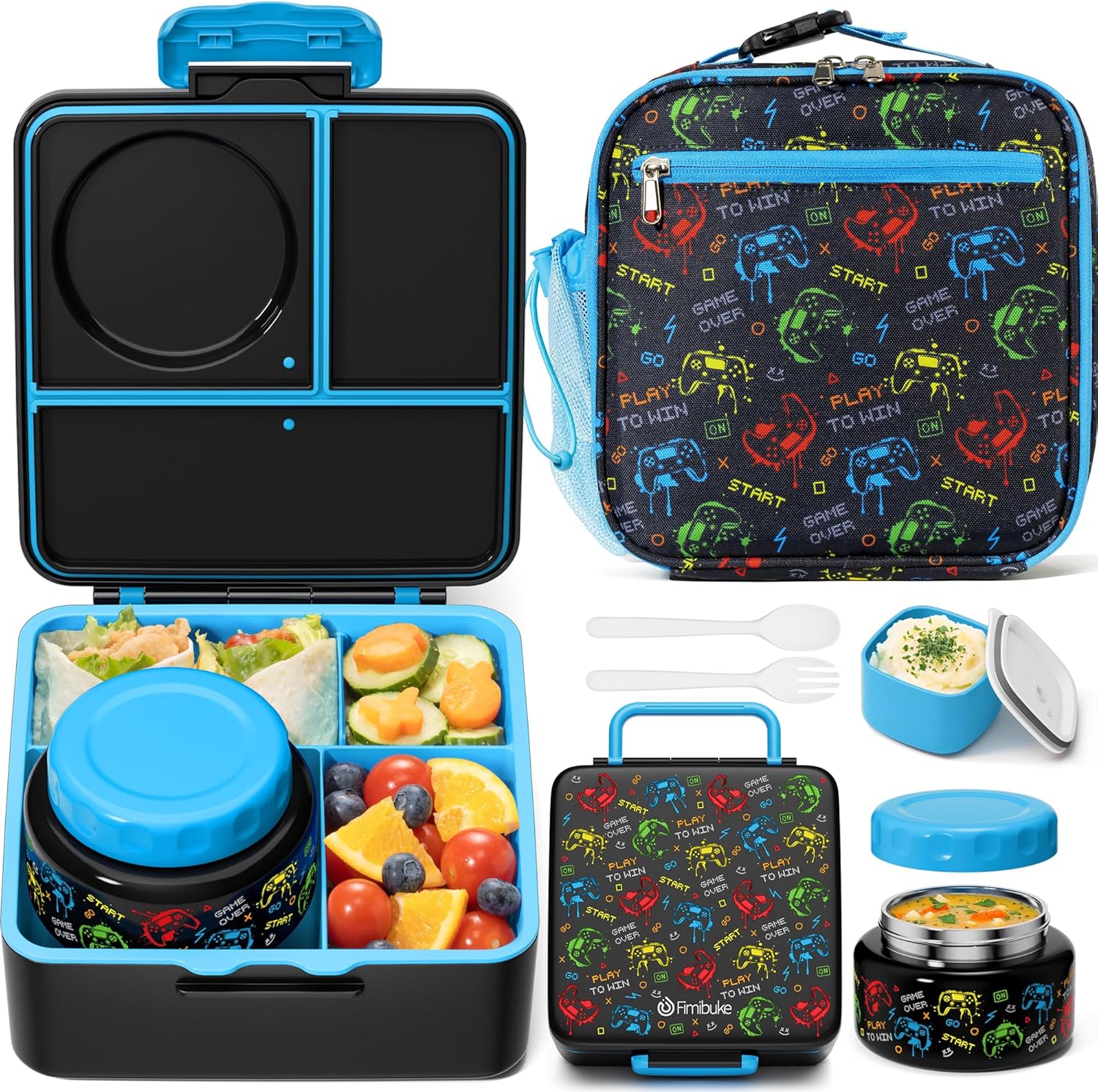 Fimibuke Bento Lunch Box Set for Kids with Insulated Food Jar