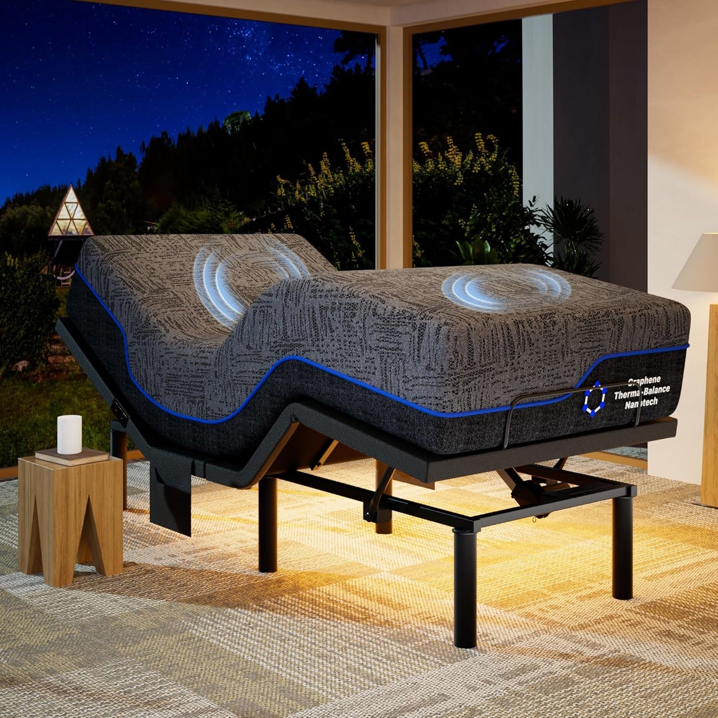 Marsail NS1 Adjustable Bed Frame with Cooling Gel Mattress Set