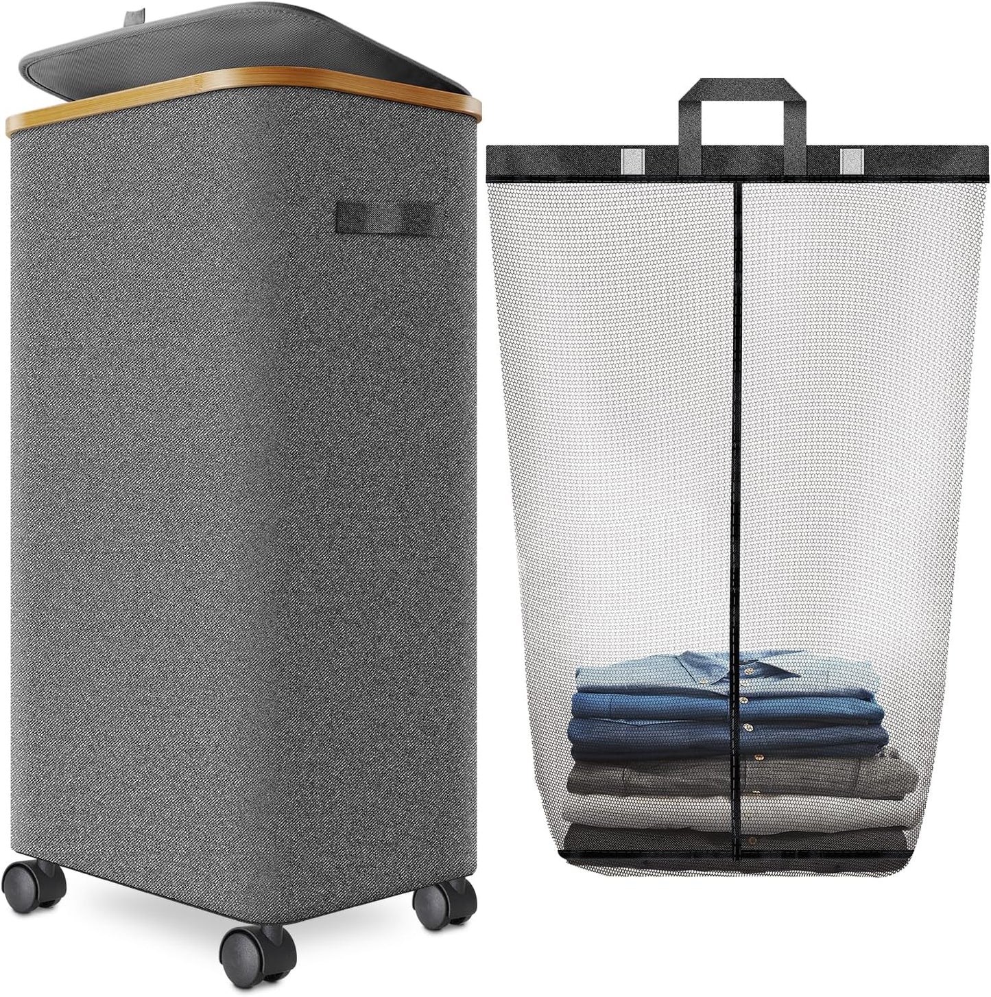 Laundry Hamper with Wheels for Easy Transport and Storage