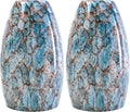 Blue Glass Oval Pendant Lamp Shade 2 Pack - Hand-Blown Art Shade