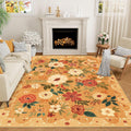 DUKINO 6x9 Floral Area Rug - Lightweight Washable Low Pile