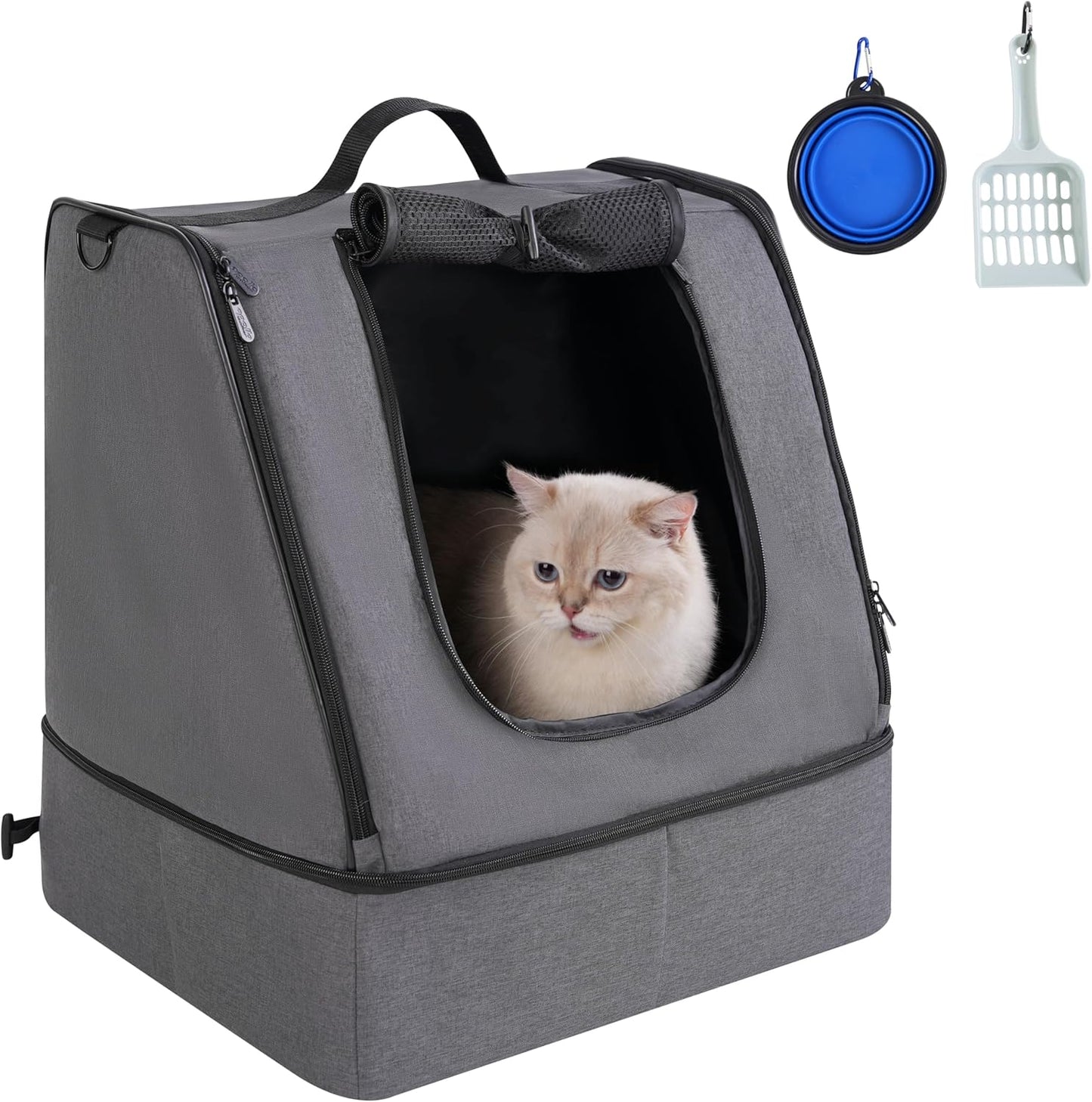 Portable Cat Travel Litter Box with Waterproof Bag for Cats