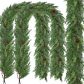 6FT Real Touch Christmas Garland 2 Pack - Thick, Lifelike Cedar