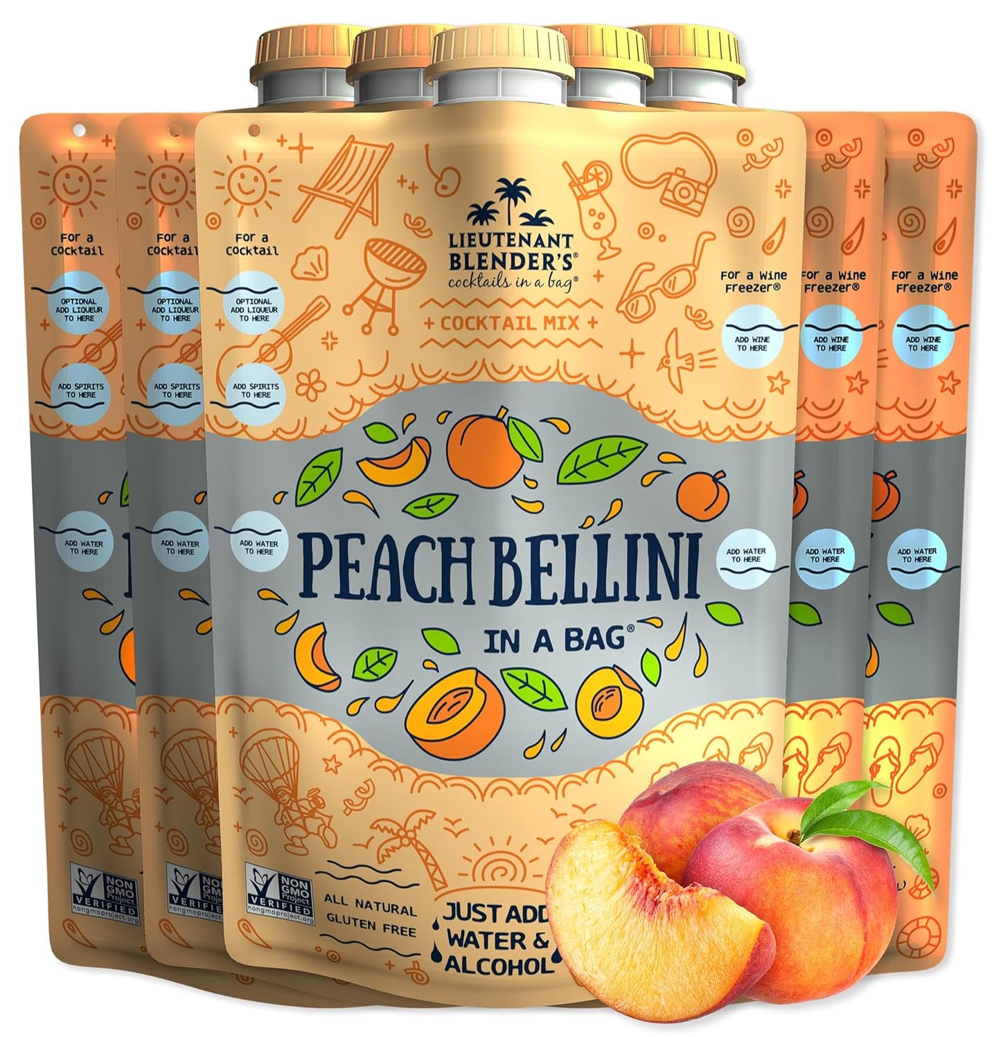 Ultimate Peach Bellini Slushie Mix - 5 Pack