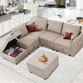 U-Shaped Modular Sectional Sofa Bed with Storage - Convertible Comfort