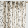 Floral Linen Curtains 63 in Length - Light Filtering Toile Panels