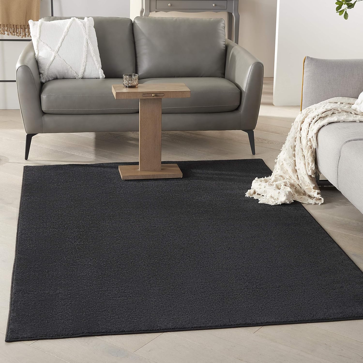 Nourison Home Essentials Indoor/Outdoor Black 5ft x 8ft Area Rug