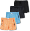 Womens Athletic Dry-Fit Lounge Shorts 4 Pack - Zipper Pockets Women's