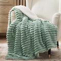 Bedsure Sherpa Blanket Twin Size for Couch - Super Soft Sage Green