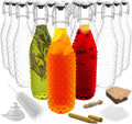 Nevlers 33 Oz Dotted Flip Top Glass Bottles for Brewing & More