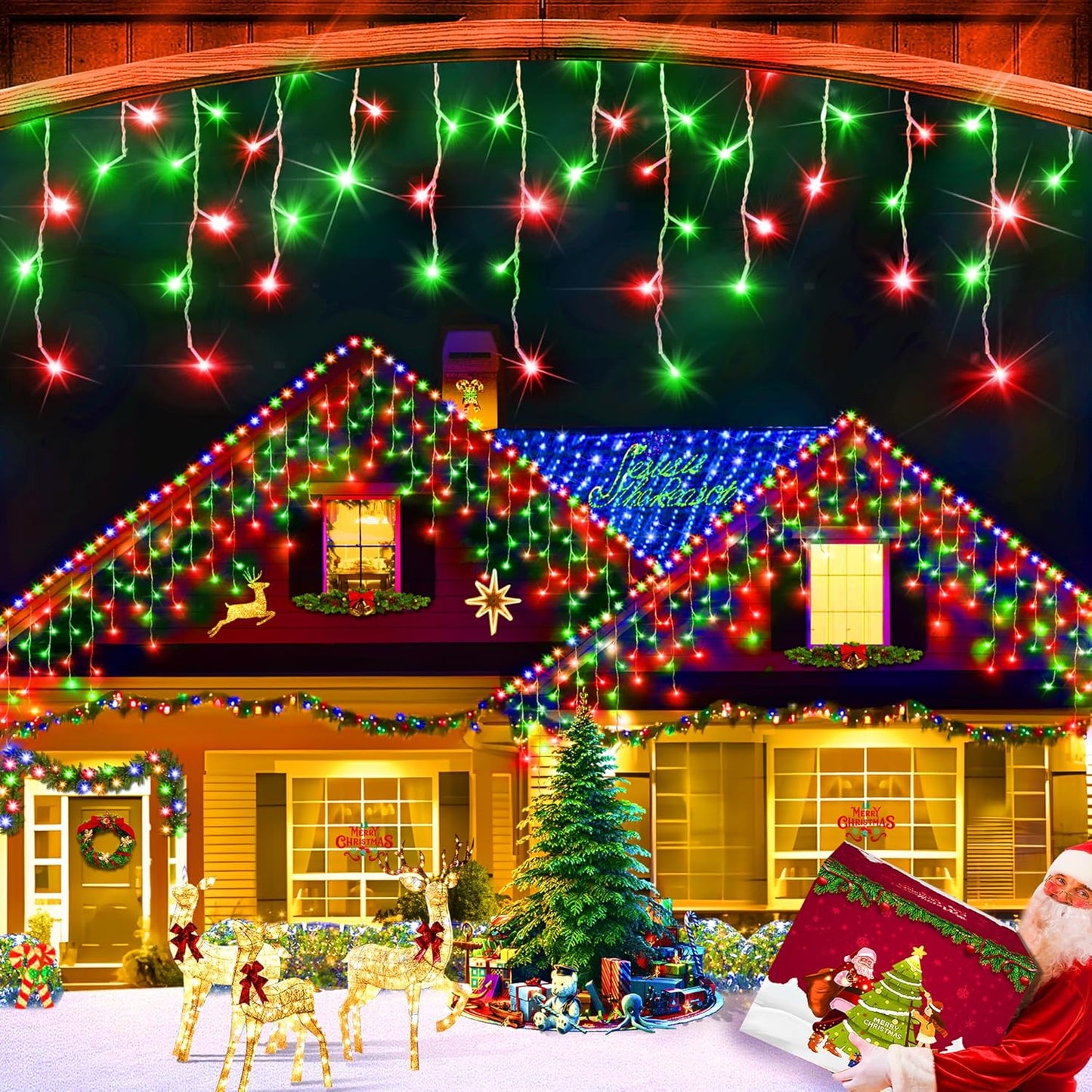 132ft Christmas Lights with 1280 LED for Holiday Decor