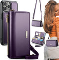 iPhone 15 Pro Max Wallet Case with RFID Blocking - 2-in-1 Crossbody