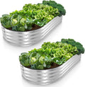 Galvanized Raised Garden Beds Outdoor 6x3x1 ft (2-Pack) - Tool-Free
