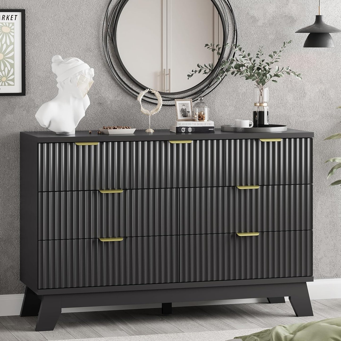 Fluted Dresser with 7 Drawers for Modern Bedroom Storage