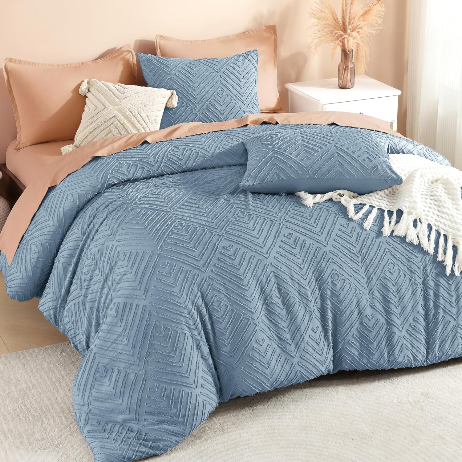 Litanika Grayish Blue Super King Size Comforter Set for All Seasons