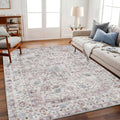 Area Rug 6 ft x 9 ft Washable Vintage Traditional - Thin Retro Indoor