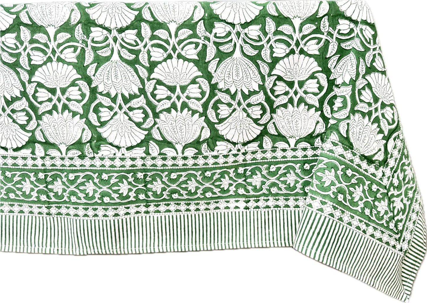 ATOSII Meadow Green Cotton Tablecloth for Dining and Parties