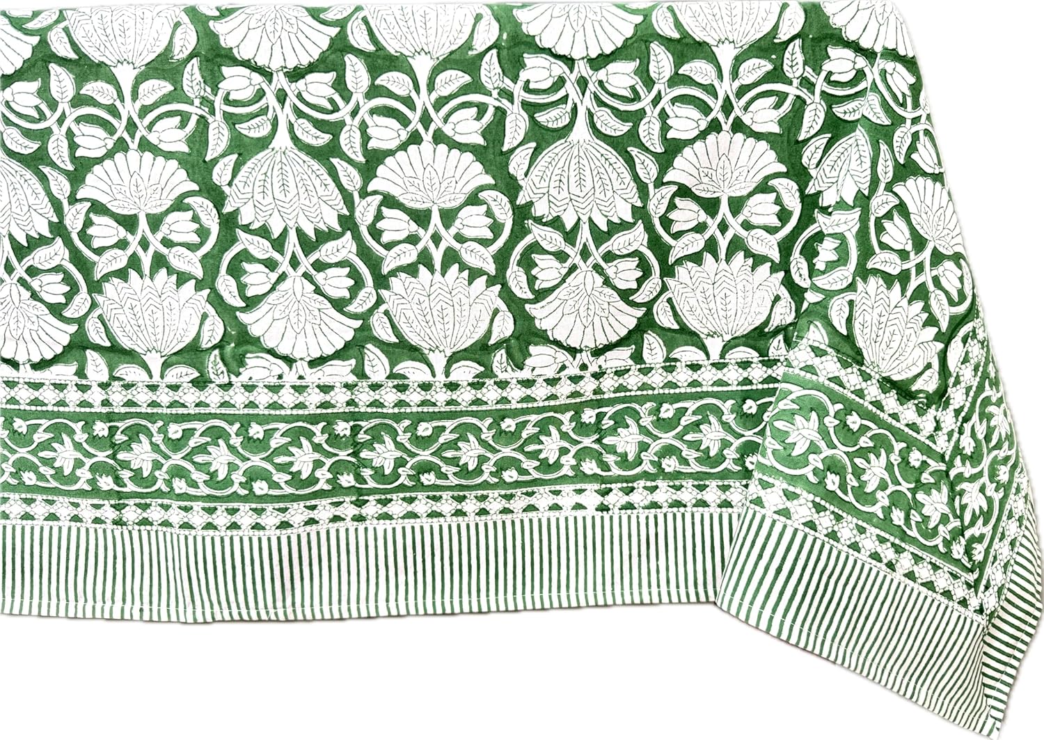 ATOSII Meadow Green Cotton Tablecloth for Dining and Parties
