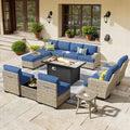 Stylish HOOOWOOO Sectional Patio Furniture with Integrated Fire Pit